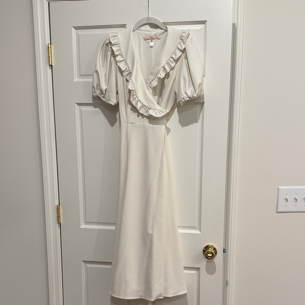 Hutch Cream Long Sleeve Ruffle Dress